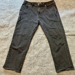 Madewell Jeans Women's Black 33 P High Rise Curvy 90's‎ Straight Nice Denim L
